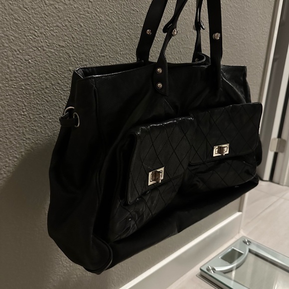 Authentic Chanel Black Glaced Leather with Silver Tone hardware. - Picture 6 of 8